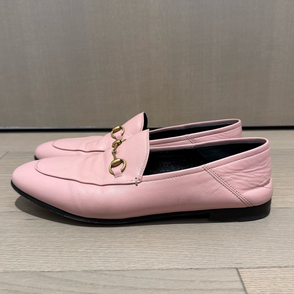 Gucci Pink Leather Loafers